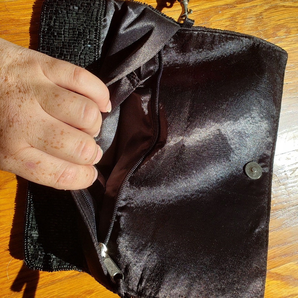 Express Beaded Black and Grey Clutch - Picture 2 of 7